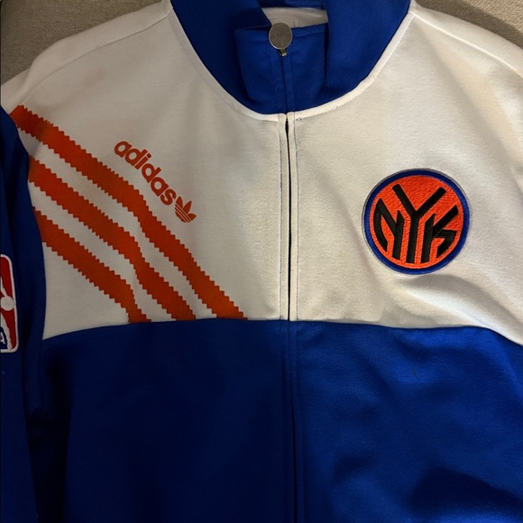 Adidas Blue and White Knicks Track Jacket - Picture 2 of 4